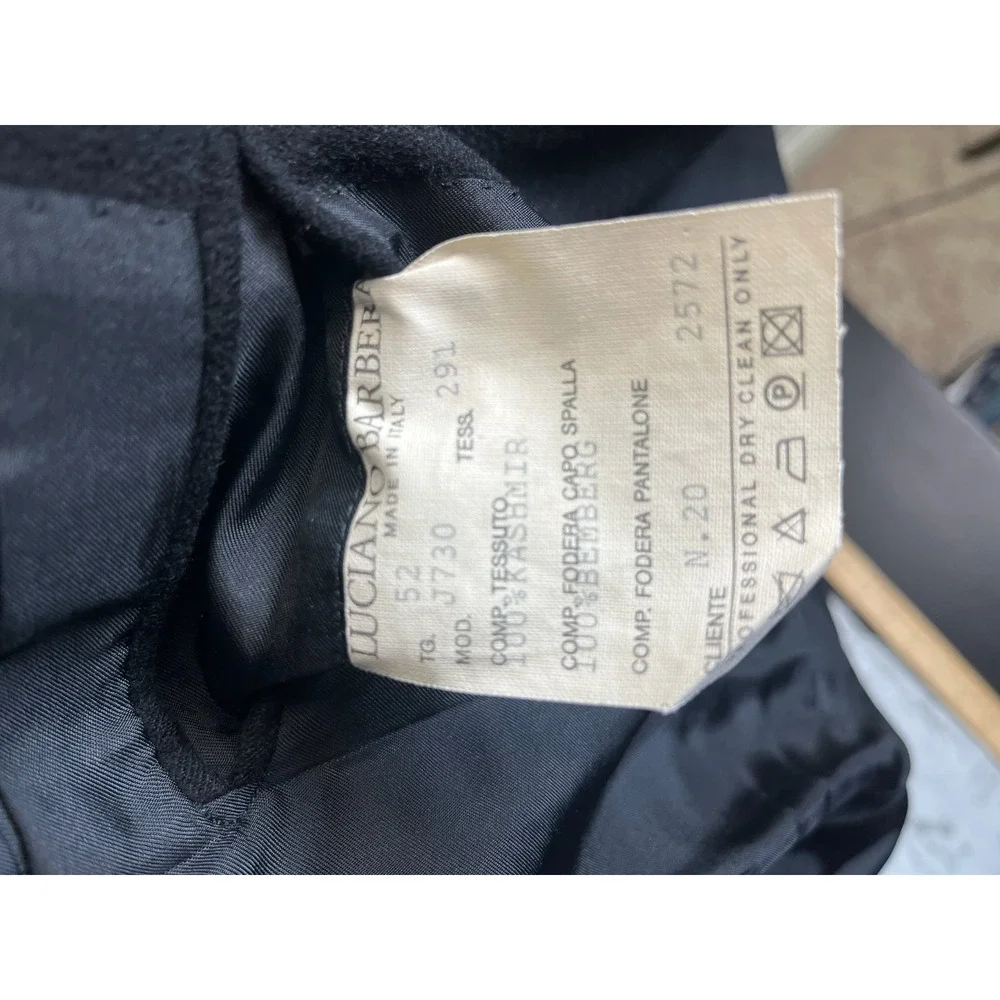 Luciano Barbera Sartoriale 100% Cashmere Blazer BLACK Italy EU52 US‎ 42R